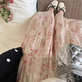 孕妇无托腹碎花半身裙2026夏季外穿休闲显瘦中长款抗皱伞裙女