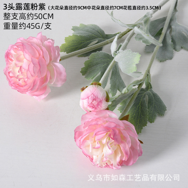 3 cabezas de loto rosa púrpura