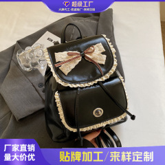 跨境2025新款双肩包女时尚休闲学生书包爆款水桶包高颜值旅游背包
