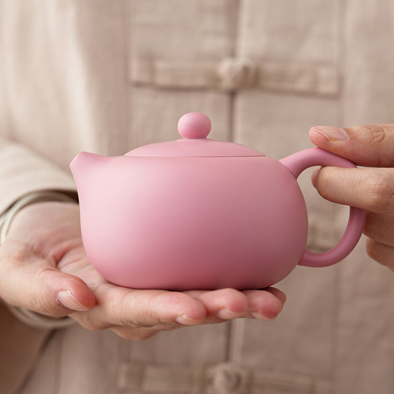 Hot Selling Famous Purple Sand Handmade Xishi Pot Kung Fu Tea Set Teapot Household Teapot Pink Ladies