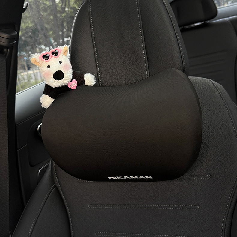2025 New Car Headrest Memory Foam Car Seat Neck Pillow Cute West Highland Doll Car