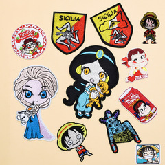 卡通刺繡時尚布貼公主章仔繡花貼服裝輔料外貿可來圖定補丁貼