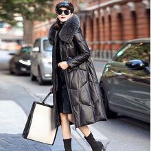 海宁羽绒服女真狐狸毛领中长款秋冬新款1皮衣外套加绒加厚
