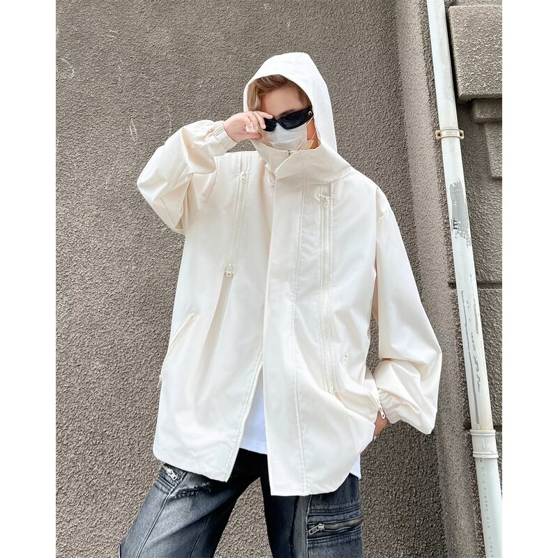 Design Sense Charge Clothes Men's Autumn and Winter Outdoor Trendy Brand Ruffian Handsome Loose Work Coat High Sense Soft Shell Fashion All-match