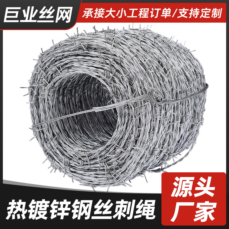 低碳钢丝刺绳不锈钢防爬刺铁蒺藜丝网养殖防护隔离围网户外防盗网