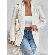 M 60323 Plaid Collar Shawl Coat ���Ʒ����������׿羳����