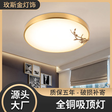 全銅卧室吸頂燈輕奢現代過道燈飾led簡約新中式客廳主燈客廳燈