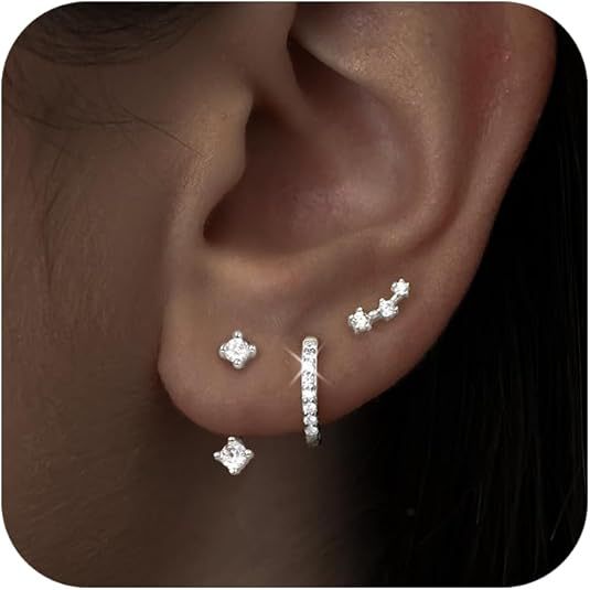 European American Cross-border Fashion Accessories, Versatile Copper Inlaid Colorful Zircon Elegant And Stylish Pierced_voghion.com