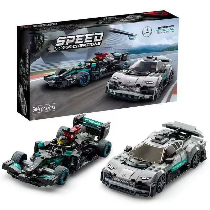 Cross-Border Compatible Lego Mercedes-Benz F1 Amg Dual-Car Formula Racing Car Assembly Building Block Toy for Boys Cross-Border Compatible Lego Mercedes-Benz F1 Amg Dual-Car Formula Racing Car Assembly Building Block Toy for Boys