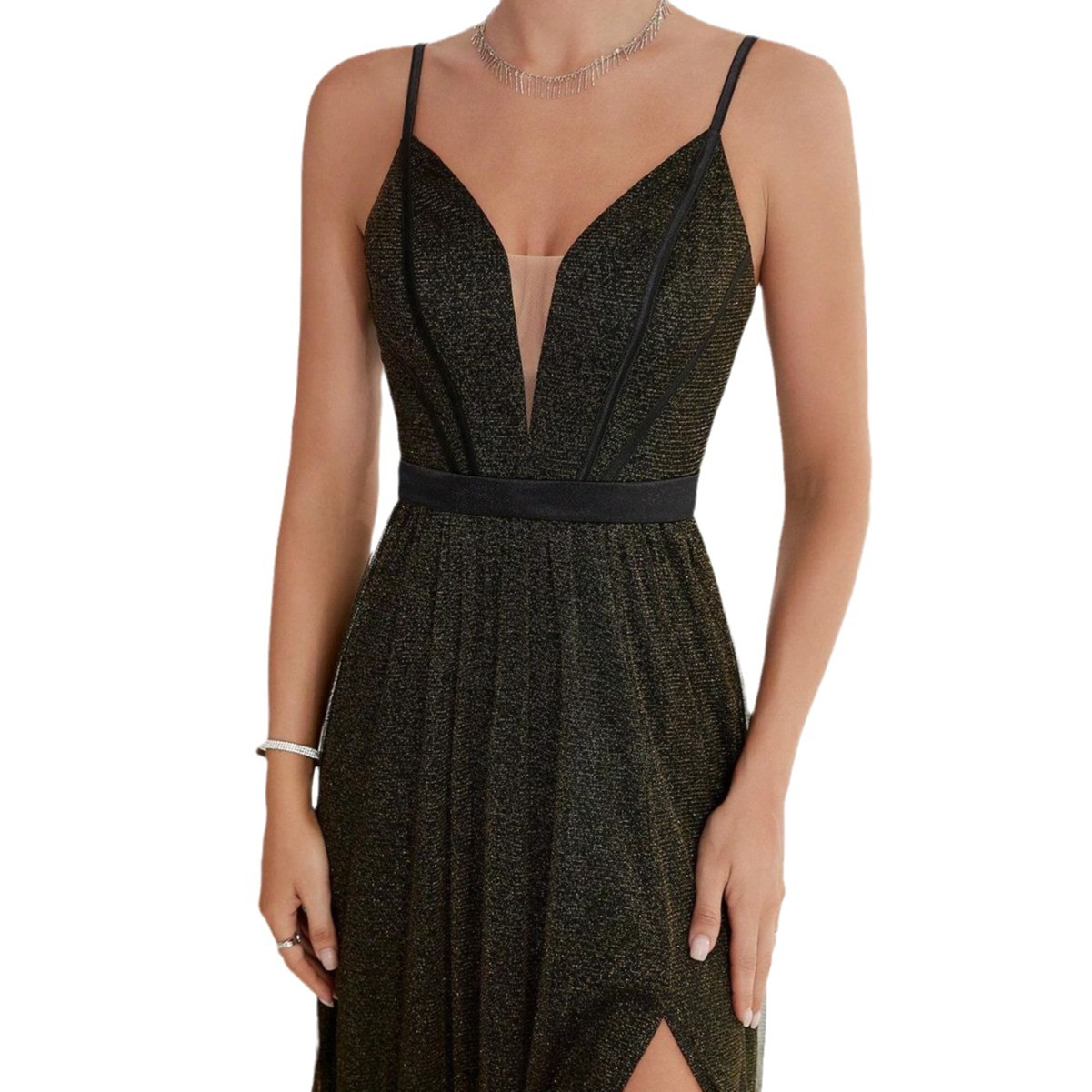 Correa con cuello en V vestido de noche europeo y americano eBay nuevo corte sin espalda elegante vestido de noche vestido de baile fiesta vestido de dama de honor