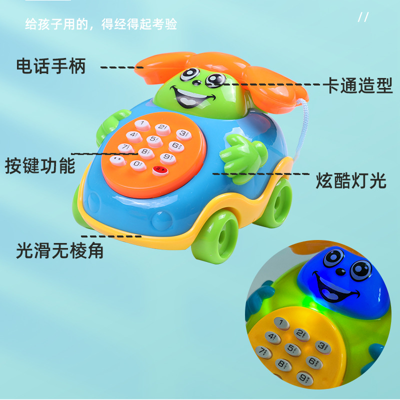Cantando teléfono coche de dibujos animados música autobús juguetes para niños educativos educación temprana máquina juguetes al por mayor