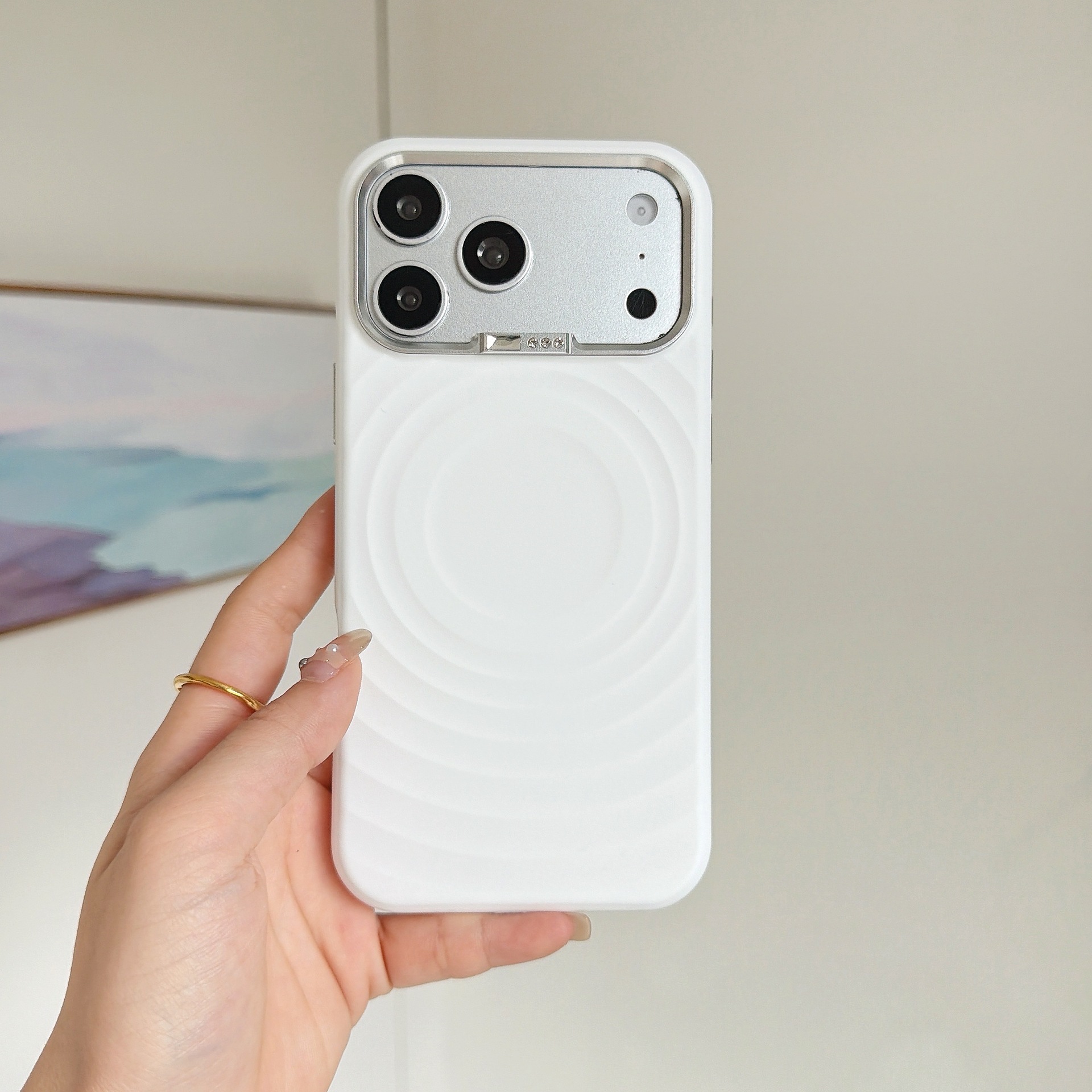 闪钻波漾磁吸适用iPhone18promax手机壳独立五金镜头框苹果17保护