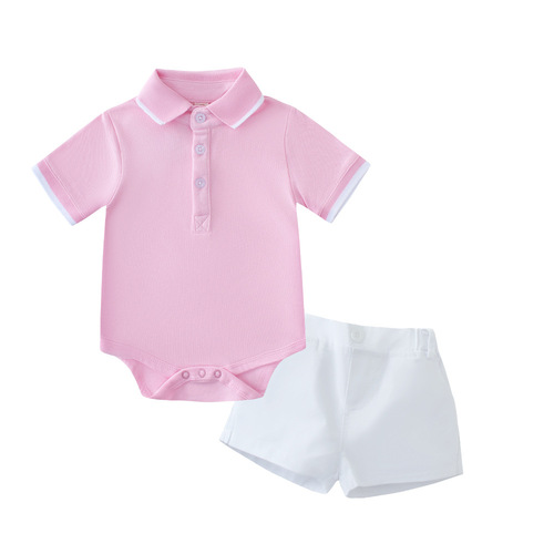 Foreign trade summer boys' Polo shirt short-sleeved suit polo shirt khaki lapel cotton shorts dropshipping