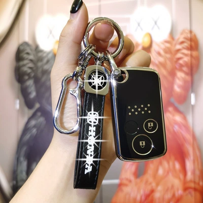 Car key bag – for 2012 13/14/15 Old Model - picture-l-model-smart-2-button-noble-black-single-shell-second-generation-lanyard