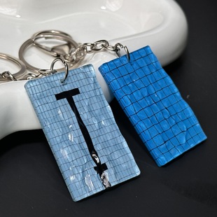 Acrylic water ripple ins wind swimming pool car key chain miu bag pendant ornaments creative accessories small gifts