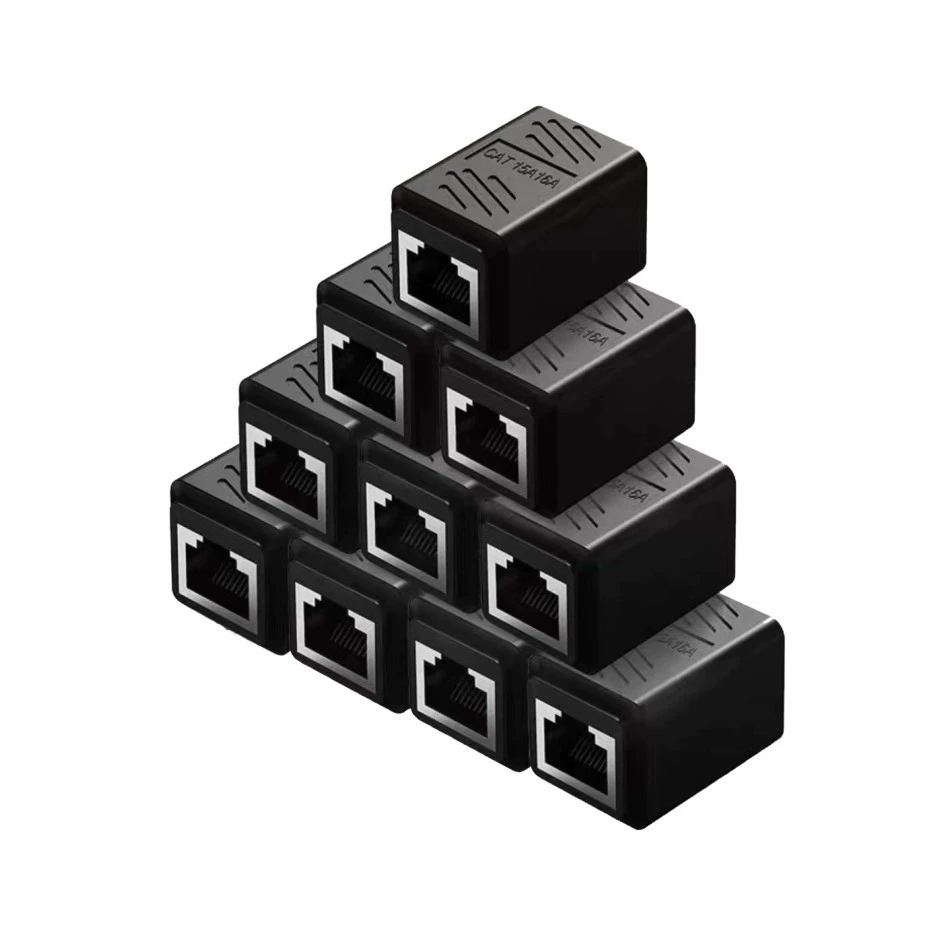 Network direct header RJ45 network cable connector to connect 8P8C shielding dual -pass head network cable network direct