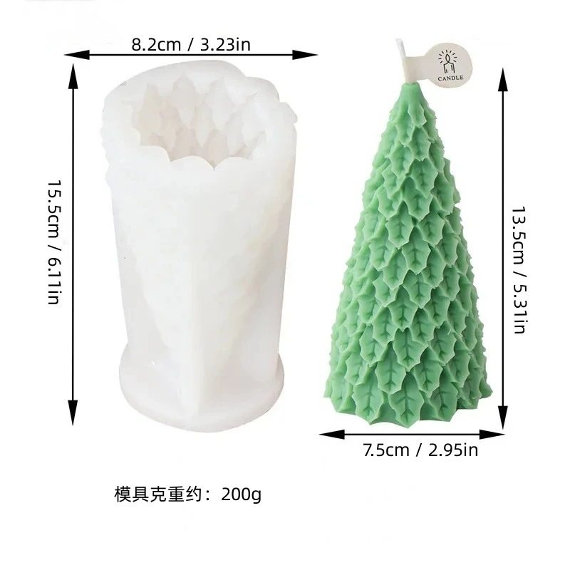 现货圣诞树系列蜡烛硅胶模具 DIY 石膏肥皂树脂慕斯蛋糕装饰摆件|undefined