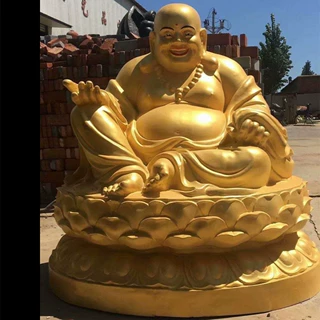 寺庙道院佛祖神像铸造厂黄铜布袋和尚笑佛如意未来佛大肚弥勒菩萨