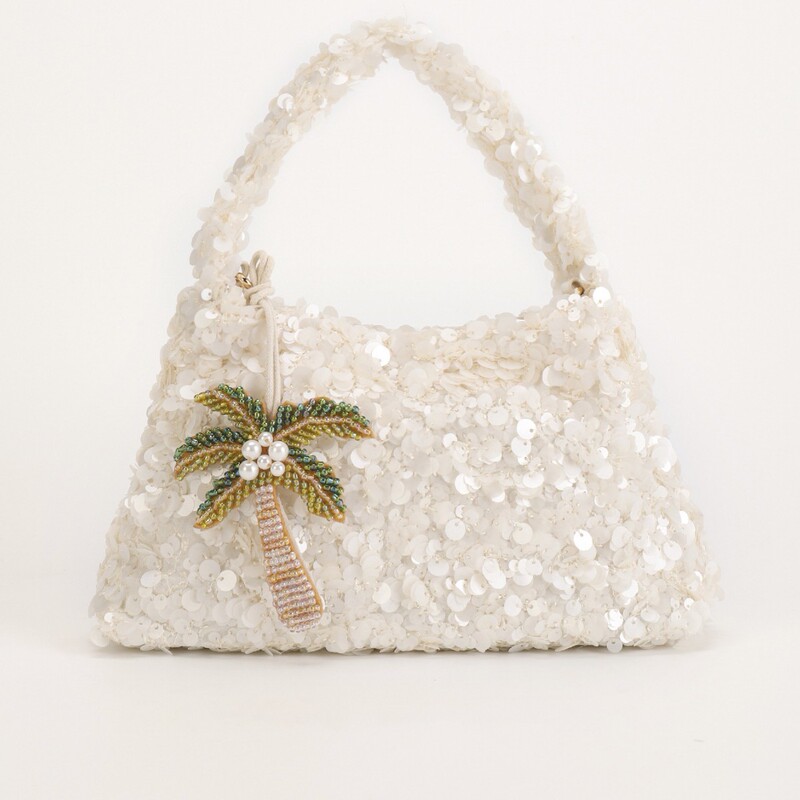 Cross-Border Sequin Palm Tree Pendant Handbag, High-End Luxury Underarm Bag, Single Shoulder Crossbody Bag, Palm Tree Pendant Women's Bag Cross-Border Sequin Palm Tree Pendant Handbag, High-End Luxury Underarm Bag, Single Shoulder Crossbody Bag, Palm Tree Pendant Women's Bag