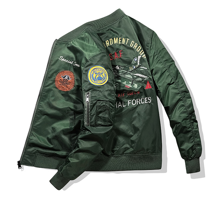 Jacket 2024 Spring and Autumn flying suit loose embroidered solid color baseball jacket men's trend_voghion.com