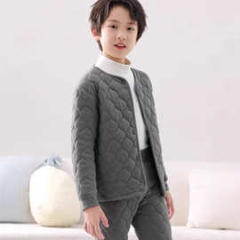 秋冬新款儿童校服神器内搭蚕丝棉服男女童保暖棉袄内穿上衣童装潮