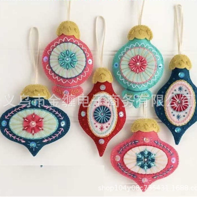 Cross-border new product Christmas decoration felt embroidery…