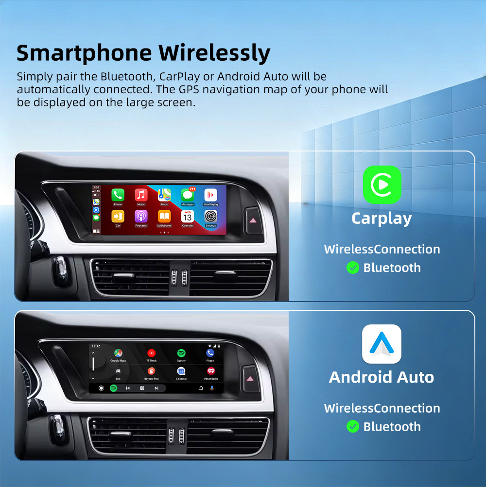 Car navigation central control screen suitable for Audi A4 RS4 B8 B8.5 8K Android reversing camera multimedia playback