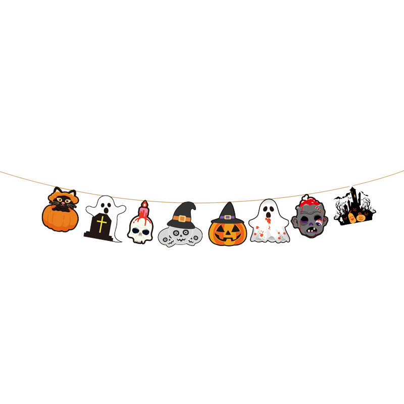 国境を越えた新製品のカーニバル紙のハロウィーンは旗を引いて横断幕の三角旗を掲げて旗を吊るパーティー用品の装飾をします。|undefined