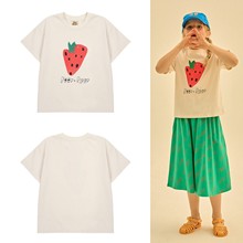 现货JM 2024夏季新品儿童卡通草莓印花短袖T恤男女童韩版休闲上衣