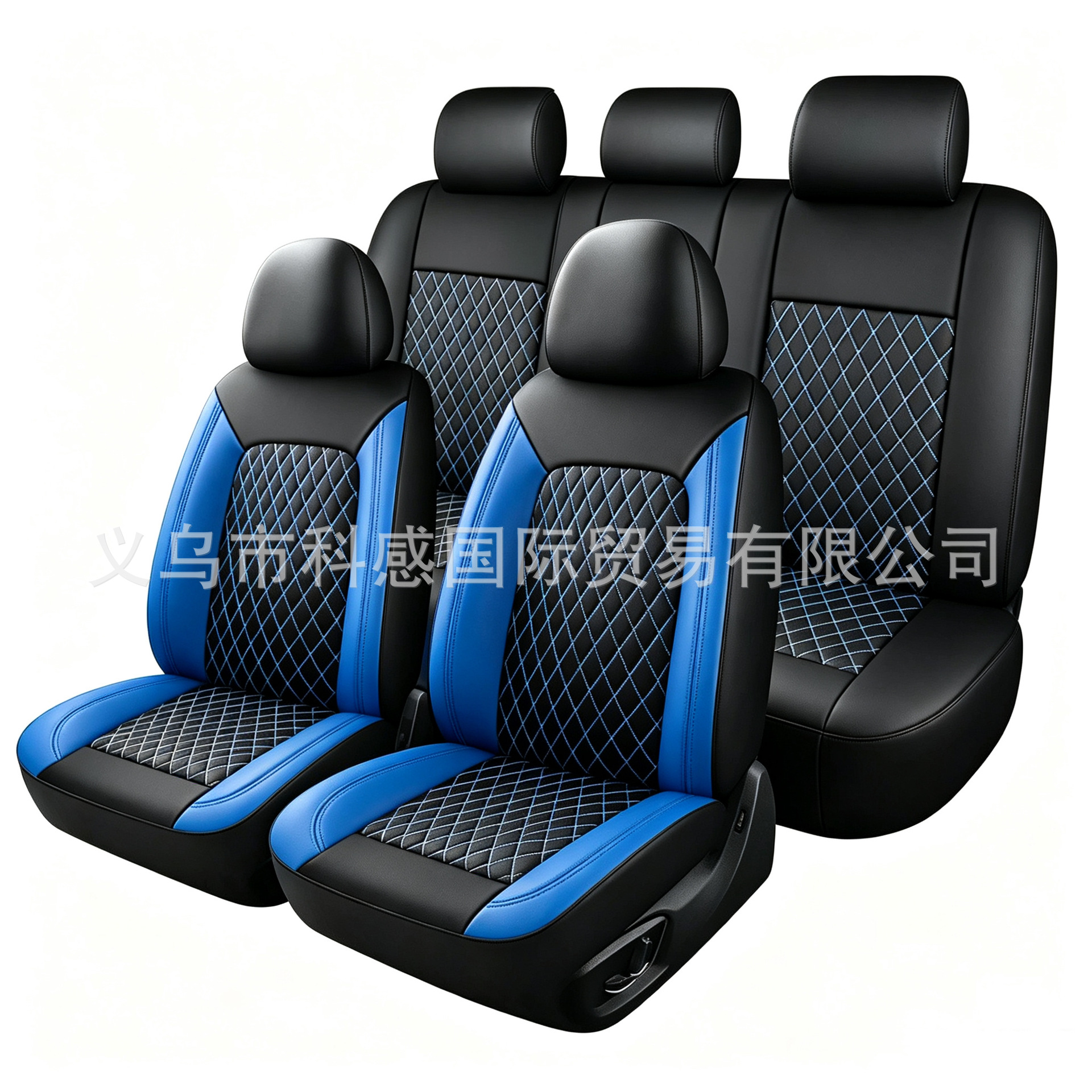 New cross-border single-line diamond-patterned PU leather car seat covers for Amazon, Mercado Libre, Mexico, and Russia