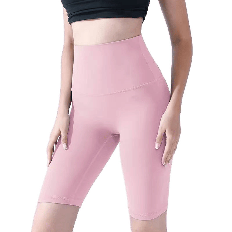 Pantalones cortos desnudos de mujer elásticos apretados para elevar las caderas de cinco puntos pantalones deportivos de secado rápido succión de sudor entrenamiento para correr fábrica de comercio de ping