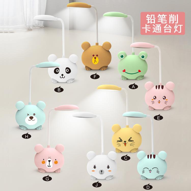 Cute USB charging study lamp for children, small desk lamp for students, mini foldable desk lamp with flexible tube adjustment