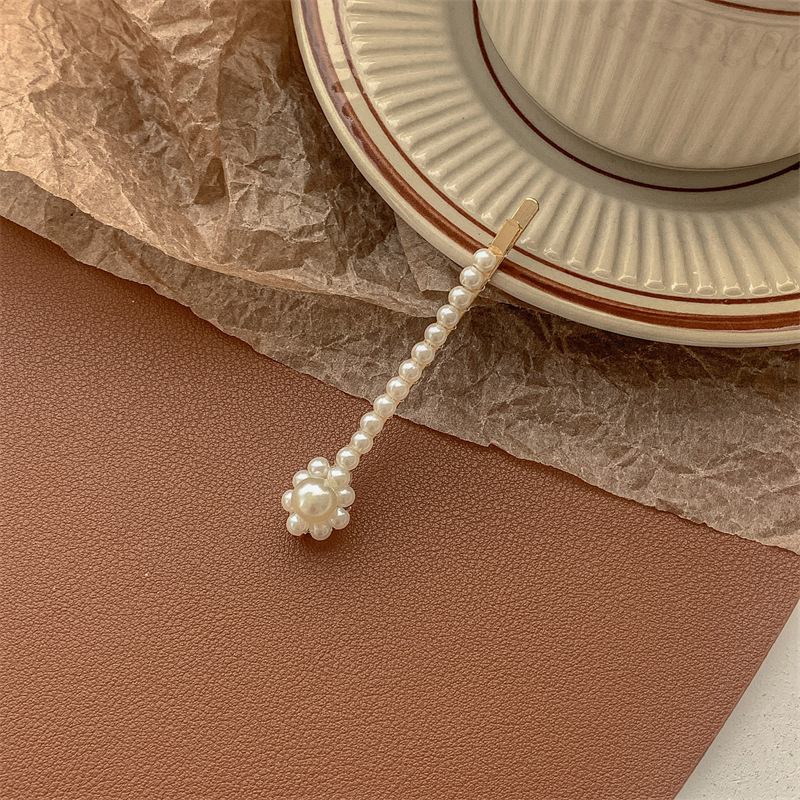 单花珍珠一字夹