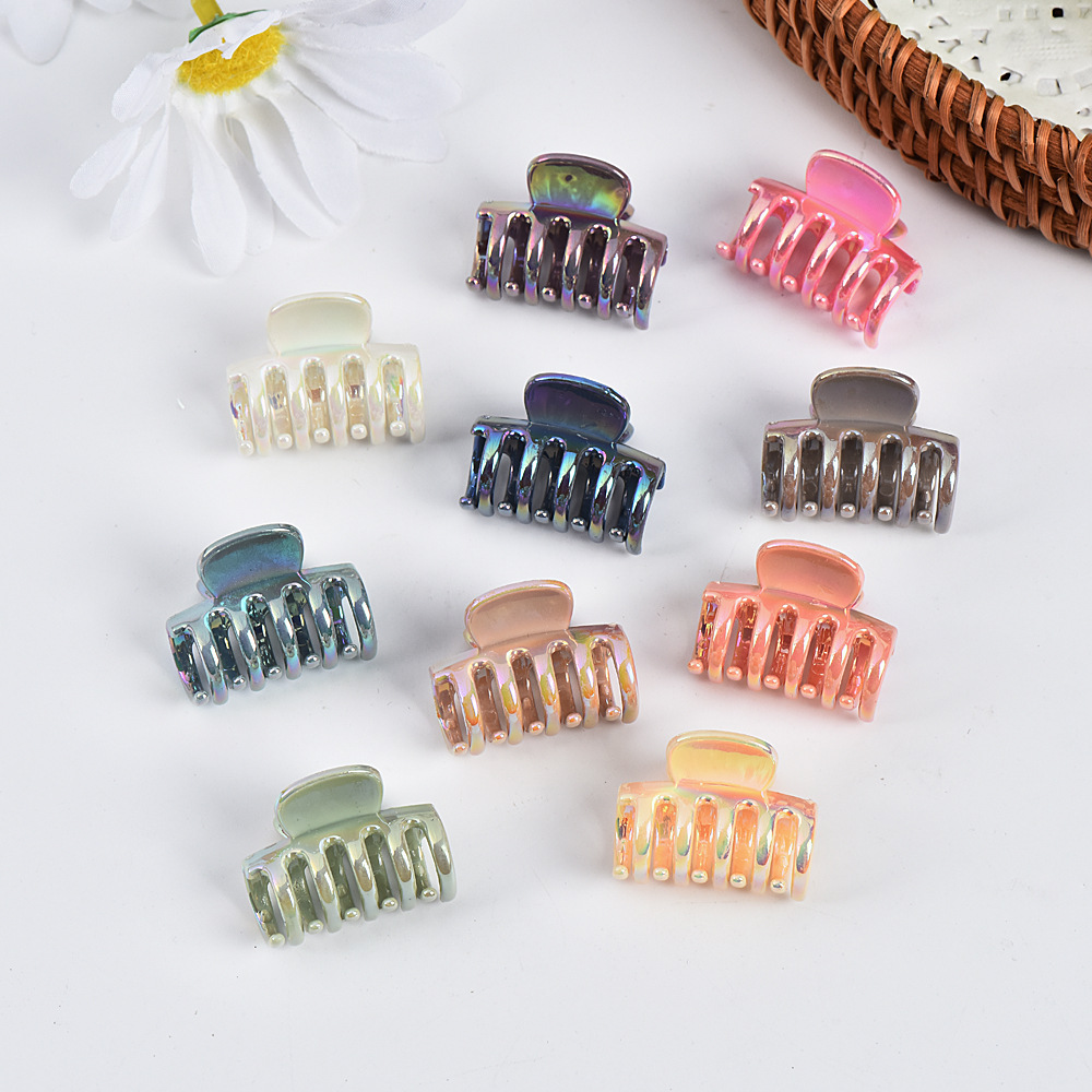 2.5 Morandi galvanizado AB color lateral gradiente mini rascar tiburón clip de cabello clip de cola de caballo princesa adornamiento de cabello image 15