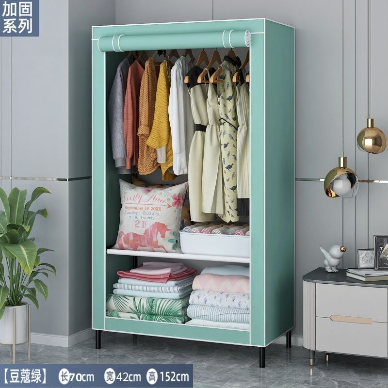 Fábrica directa simple armario dormitorio doméstico duradero ensamblaje armario de tela dormitorio alquiler de vivienda estante de piso pequeño