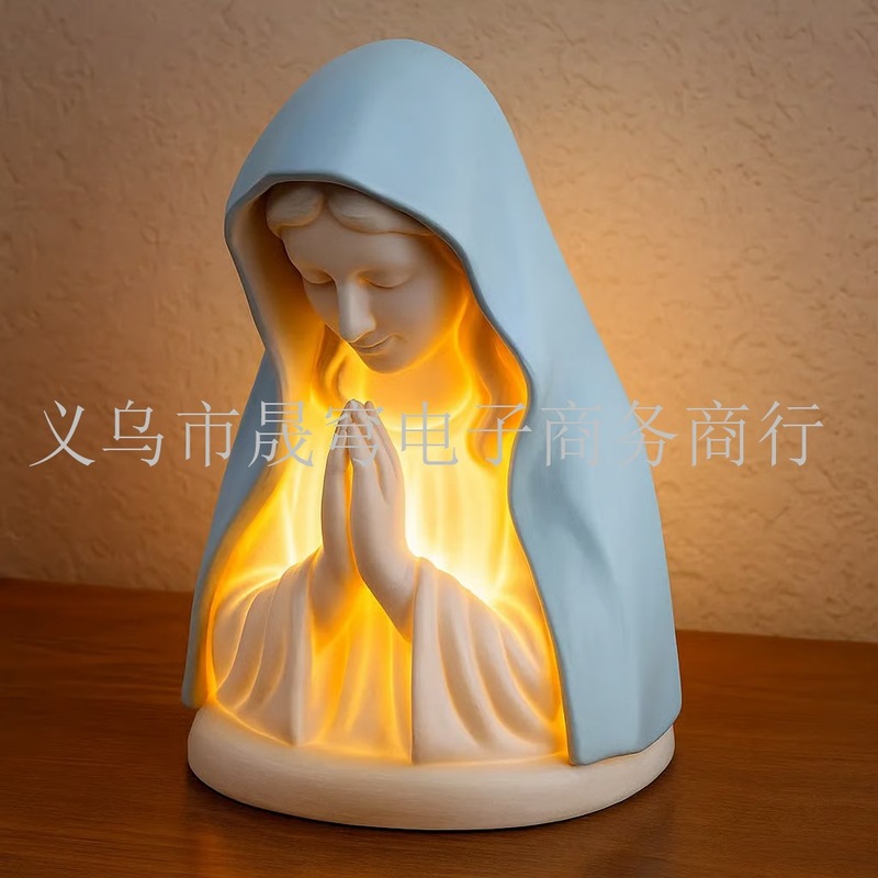 新品Virgin Mary Prayer Night Light祈祷夜灯，树脂工艺品摆件装|undefined