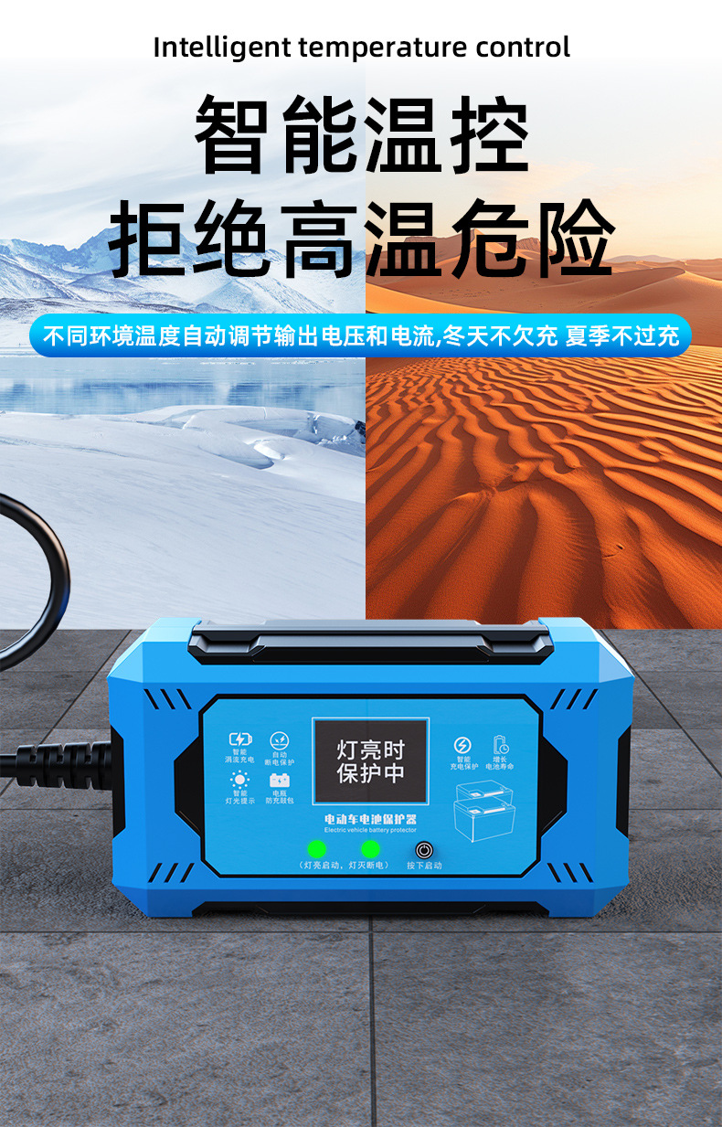 2025 New Electric Vehicle Pulse Repairer Charger Intelligent Repair Activation Power Loss Automatic Power-Off Voltage Stabilizer