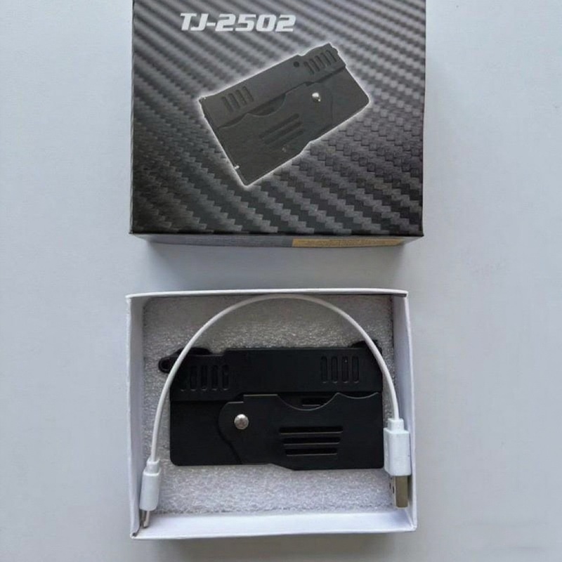 2502电弧照明打火机点火器防身礼品USB充电折叠枪式打火机|undefined