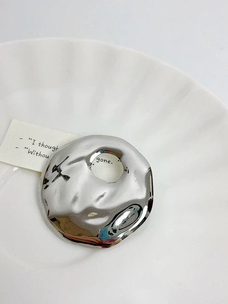 Water Rippled Silver Brooch Y-350