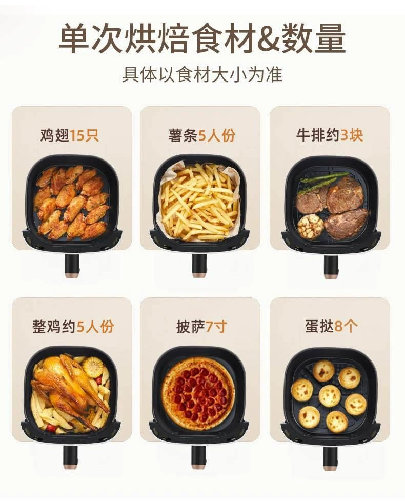2026 Yeni Model Hava Fritöz Ev Kullanımı Büyük Kapasiteli Görünüm Pencereli Yağsız Otomatik Güç Kesme Koruma Anti-Tutunma Elektrikli Fritöz Fabrika Doğrudan Satış