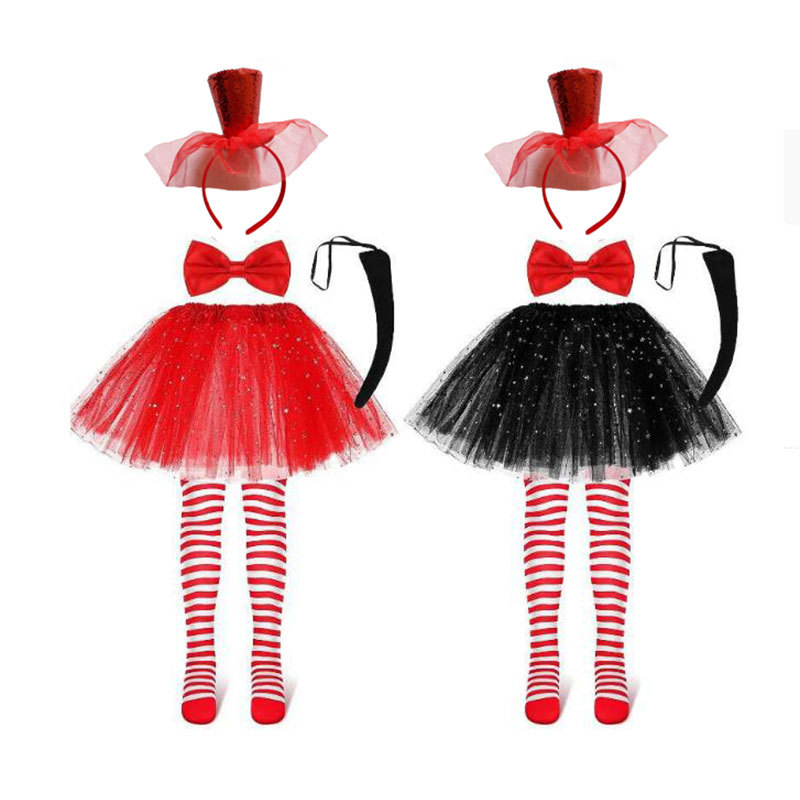 Five-piece Valentine's Day tail set (black or red)