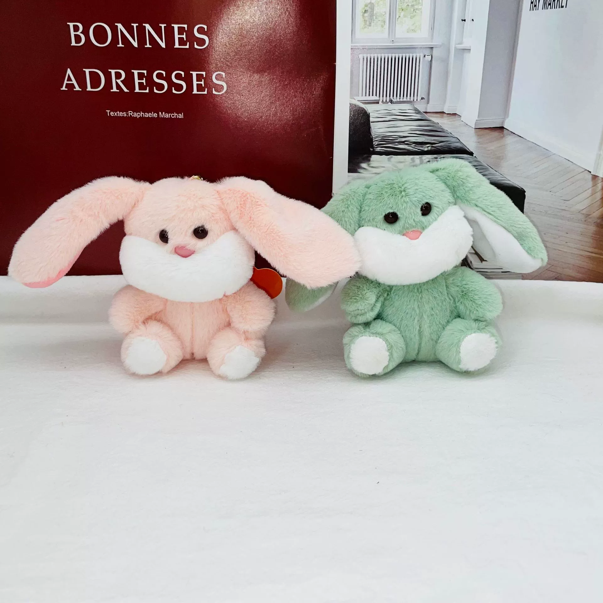 Plush backpack accessory, doll, rabbit, bag decoration, keychain, Birthday gift