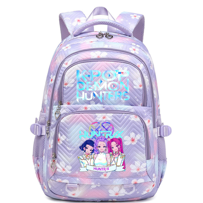 Cross-Border Devil K-Pop Hunter Print Backpack Casual Large Capacity Backpack Colorful Western Style School Bag Backpack