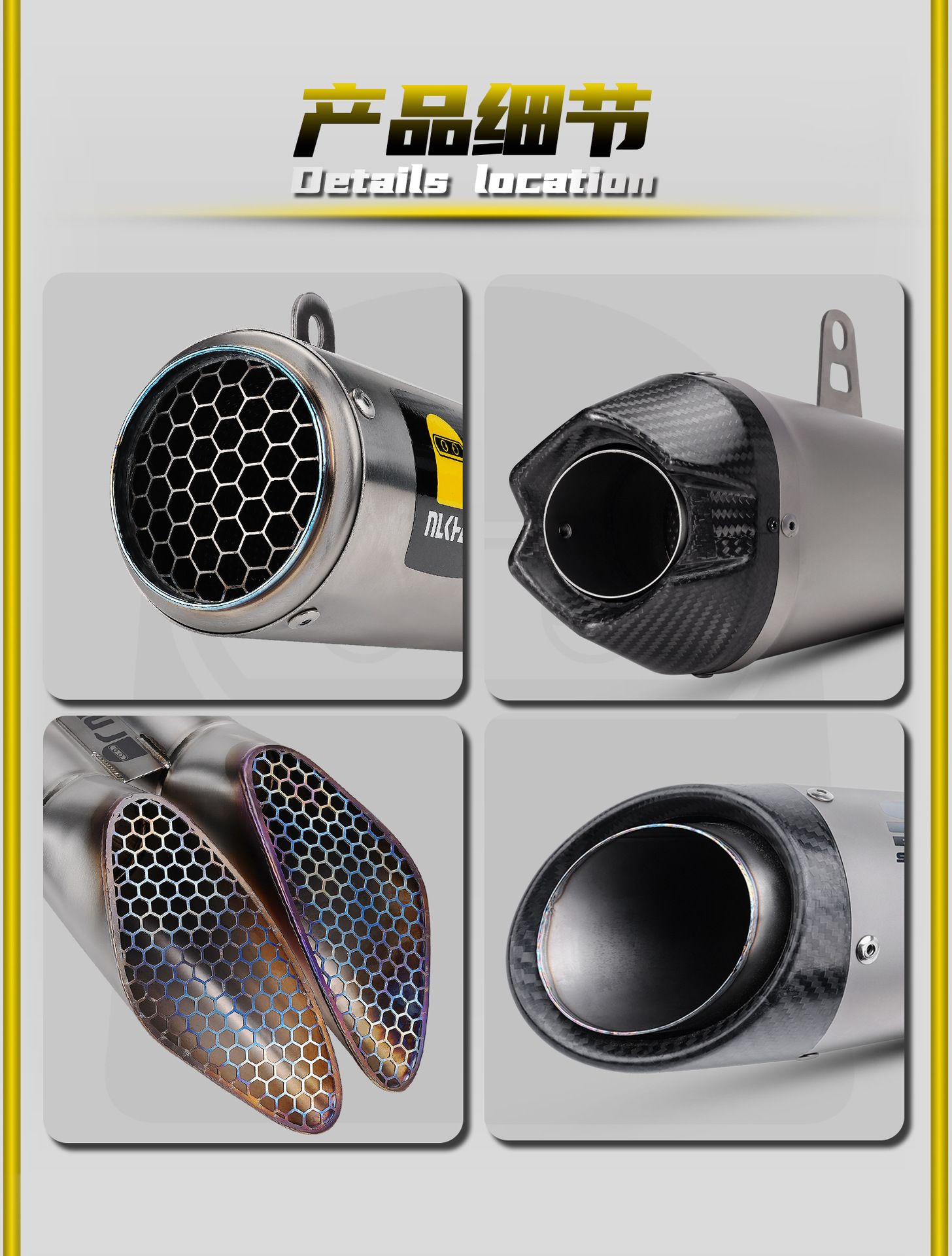 Kawasaki ZX-10R 21-24 motorcycle modified exhaust pipe, titanium alloy mid-tail section, non-destructive installation