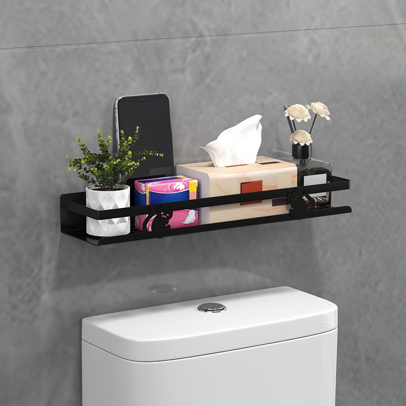 Cross-Border Punch-Free Bathroom Wall-Mounted Storage Rack Toilet Toiletries Storage Rack Bathroom Toiletries Storage Rack