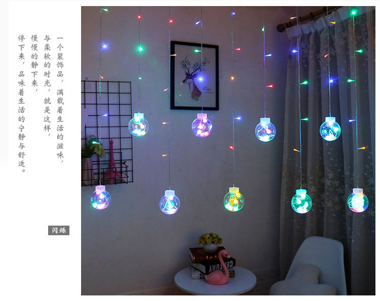 Solar LED estrella cortina luz Luna ins habitación decorativa luz al aire libre patio solar estrella Luna luz cadena