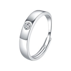 Minimalist Pure Silver S925 Moissanite Men's Ring Bold and High-End Ring Plated Platinum Inlaid with Brilliant Diamonds 30 Points