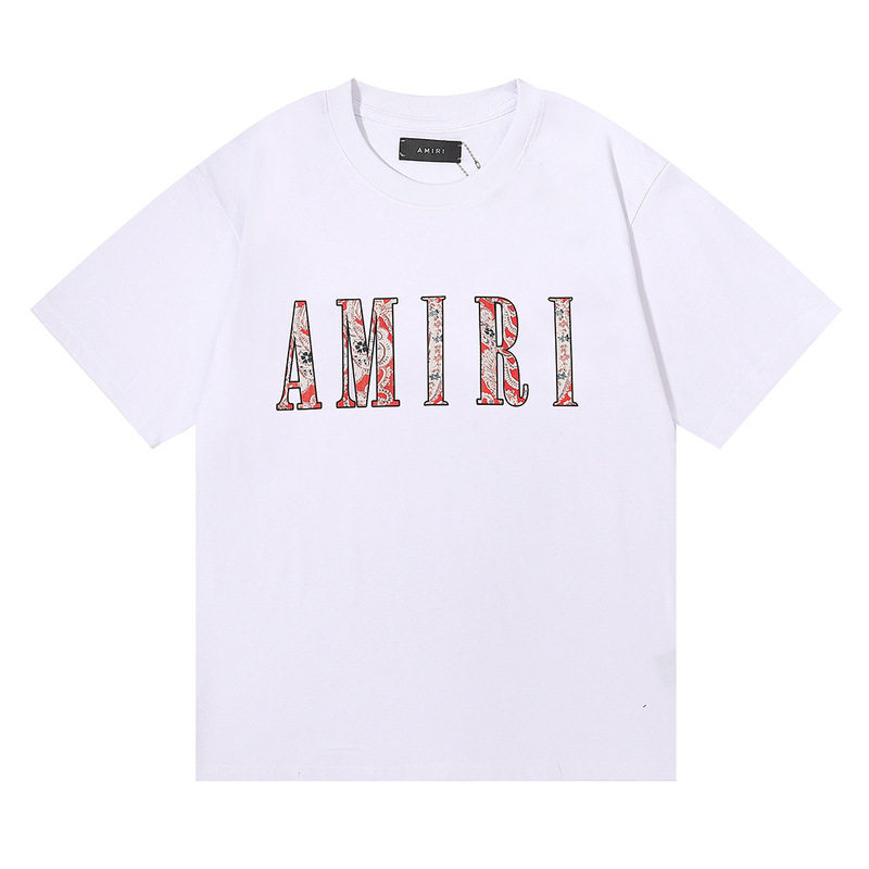 国境を越えた卸売り美潮AMIRI T-Shirt薔薇頭蓋頭プリント双糸純綿半袖tシャツ男女|undefined