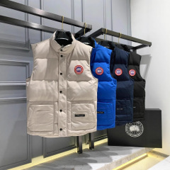 秋冬24FW グースファミリー 綿入りベスト 暖かいスタンドカラー 厚手 男女兼用 ゆったりベスト 厚手保温