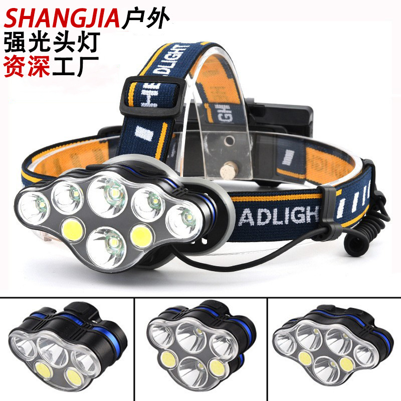 Transfronteriza LED faro carga TYPE-C reflector grande COB faro al aire libre impermeable noche pesca lámpara T6 luz fuerte faro